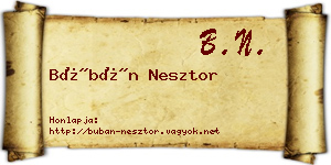 Búbán Nesztor névjegykártya
